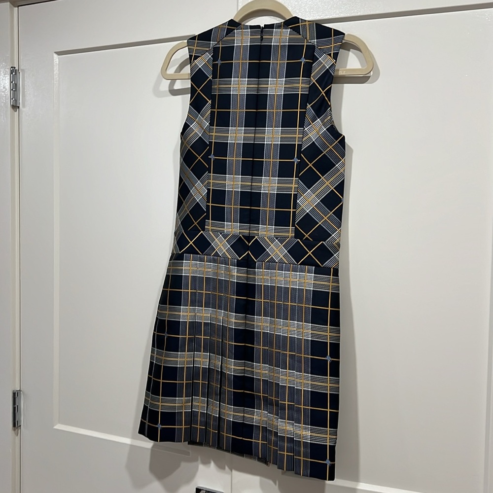Navy Check Burberry Pleated Dress NWT Size 2 - Picture 6 of 11